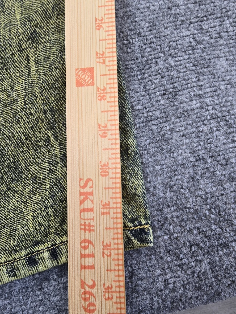 Black Smith Jeans Mens 40x32 Yellow Acid Wash Slim Straight Denim Jeans Vintage